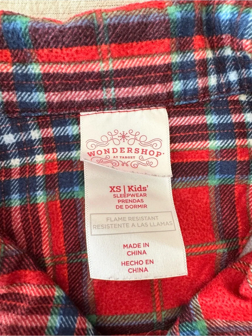 Christmas Red Plaid Kids Pajama Set Flannel Sleepwear